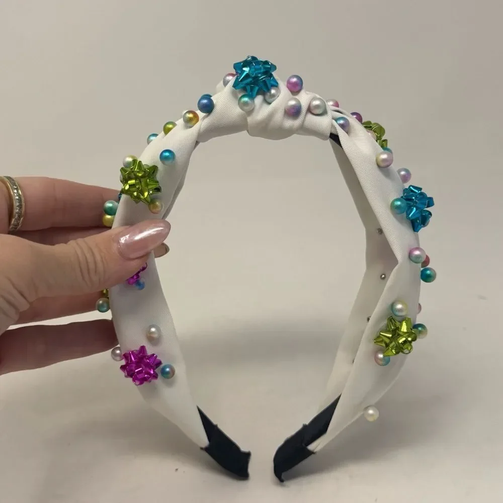BRIANNA CANNON | Colorful Gift Bow & Pearl Headband